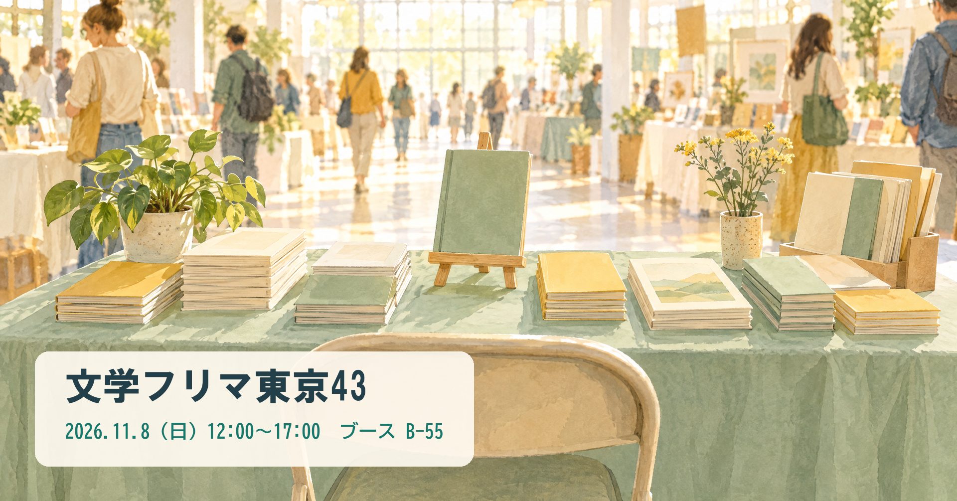 文学フリマ東京43 あまやどり出版のブース B-55